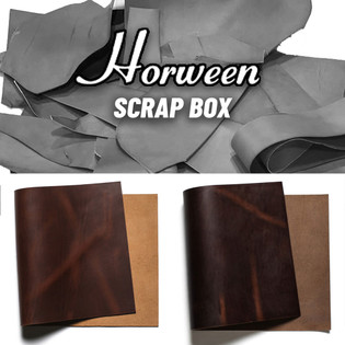 Horween Cavalier/Chromexcel Leather Scrap, Carolina Brown/Brown, Light Weight (3.5-7oz), 7lbs