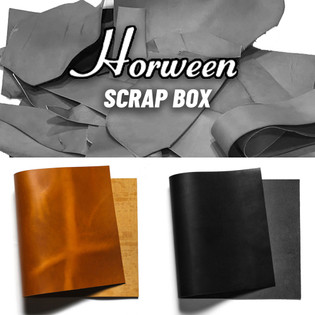 Horween Cavalier/Dublin Leather Scrap, Sunflower/Black, Heavy Weight (8-9oz), 7lbs.