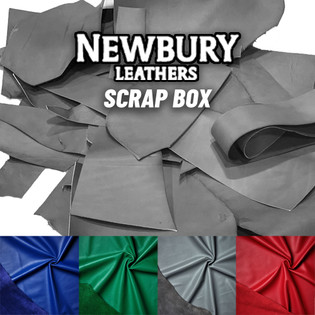 Newbury Leathers Italian Nappa Leather Scrap, Royal Blue/Green/Gray/Red, Light Weight (2.5-3oz), 9lbs
