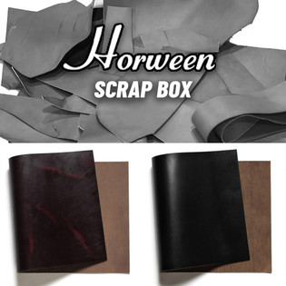 Horween Chromexcel Leather Scrap, Black/Burgundy, Light Weight (3.5-7oz), 8lbs