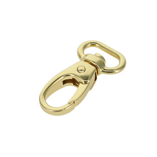 C6099 5/8" Natural Brass Plated, Swivel Lever Snap, Solid Zinc