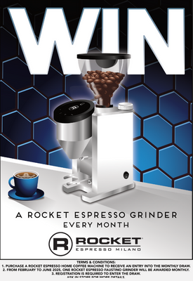 WIN!! Purchase a Rocket Espresso machine and go into the draw for a Faustino Grinder