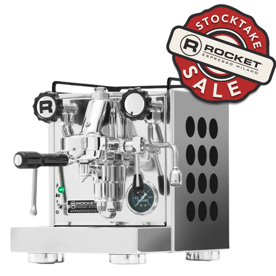Rocket Appartamento Stainless Steel and Black Coffee Machine