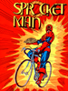 Sprocket Man Bicycle Super Hero Poster