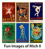 Fun Images of Mich Bicycle Posters II - Set of 6