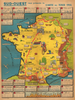 1926 Tour de France Vintage Map Poster designed so fans could follow the race and write in stage winners