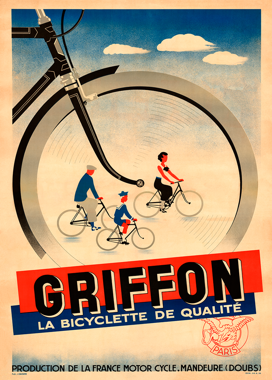 Griffon Bicycles Vintage Bicycle Poster Print