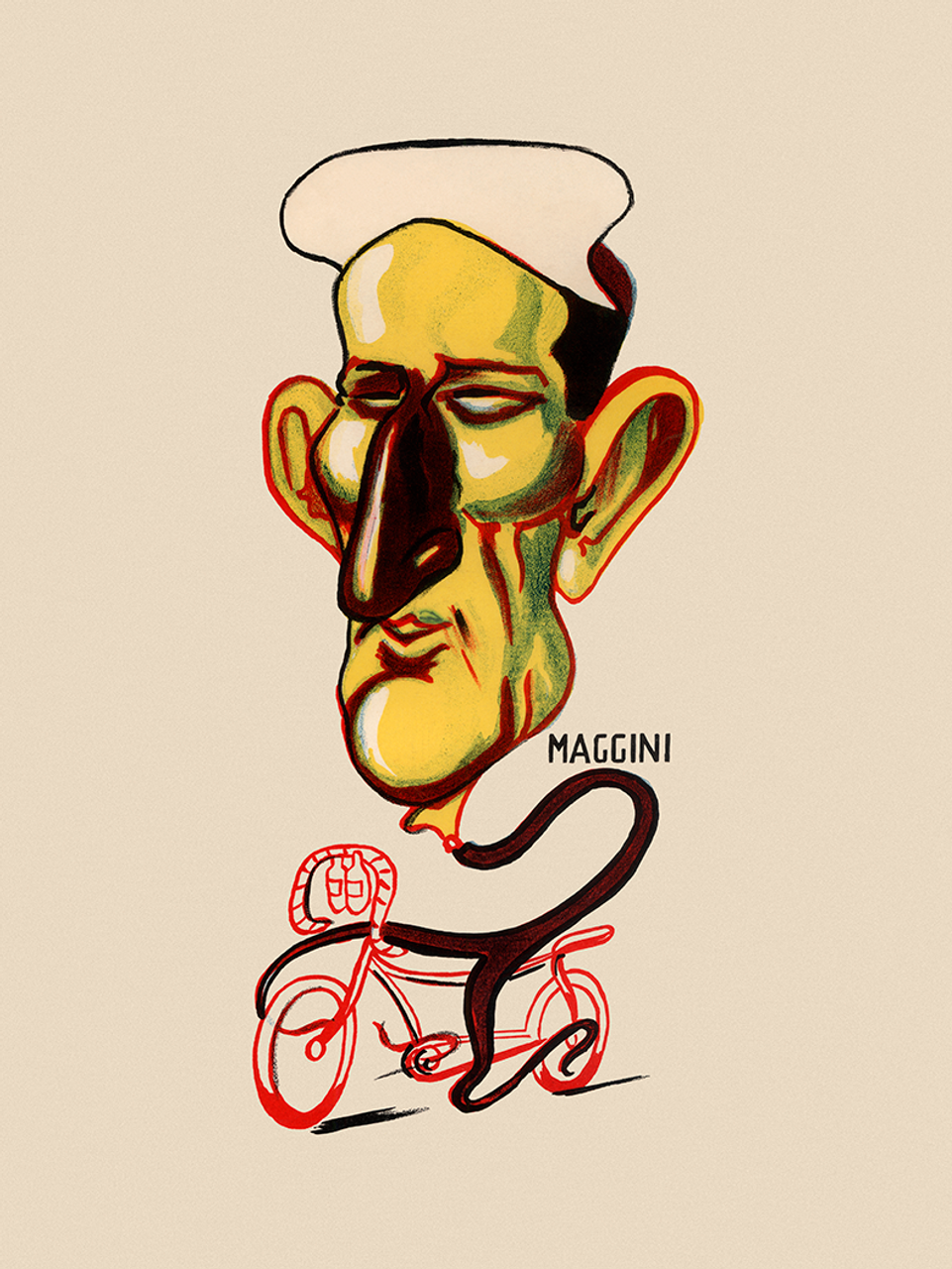 Luciano Maggini Italian Professional Cyclist Bicycle Poster