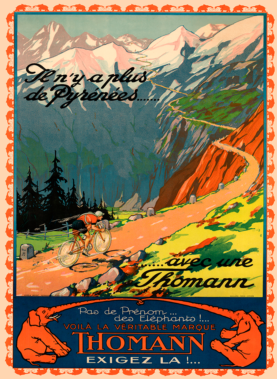 Thomann 1925 Vintage Tour de France Bicycle Poster Print