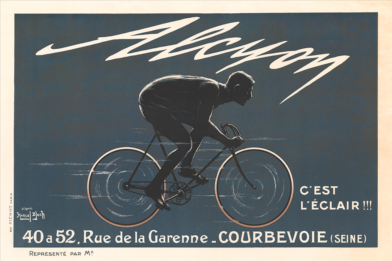 1909 Alcyon Fine Art Bicycle Poster Print