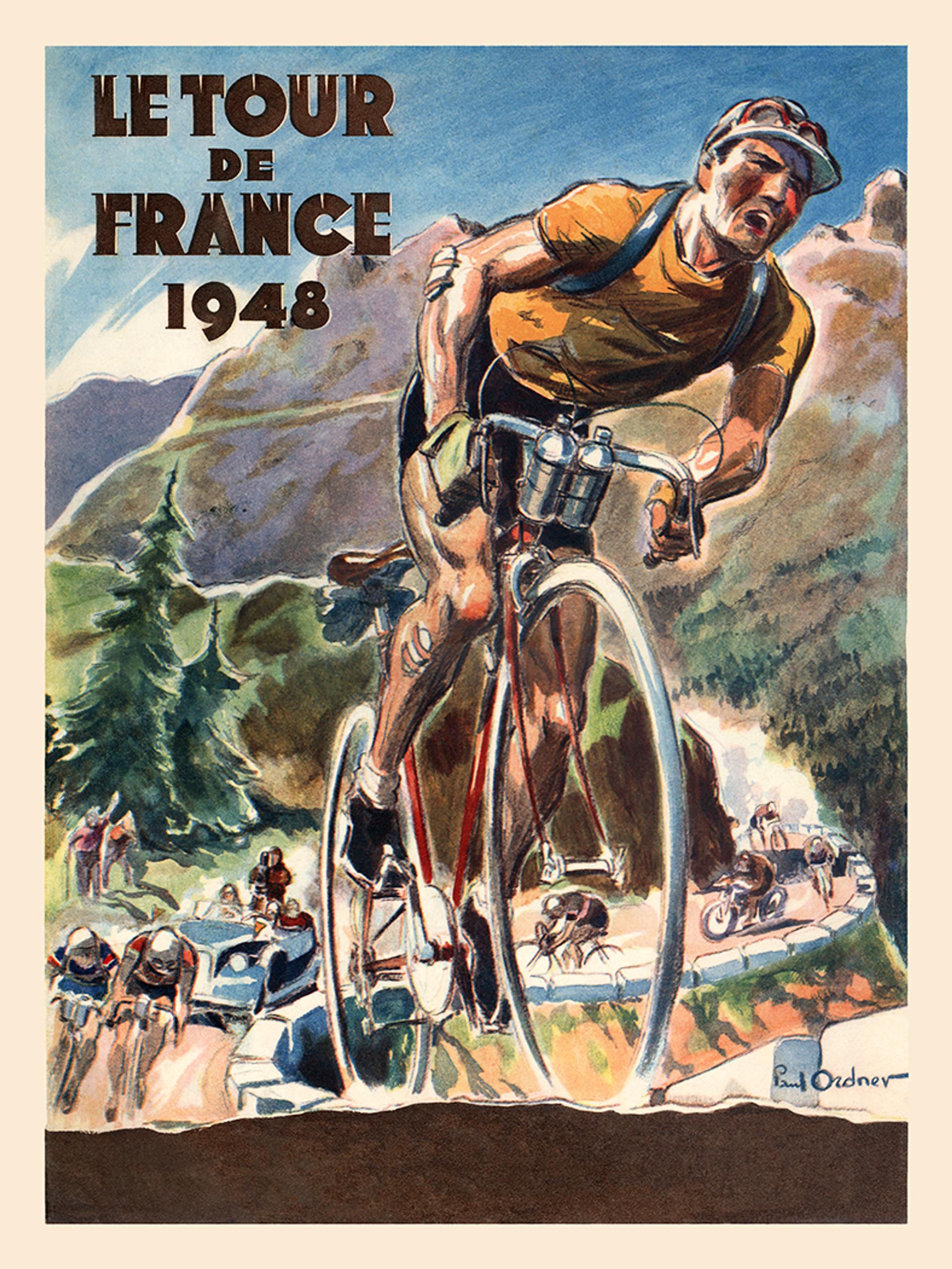 La Tour De France 1948 Vintage French Bicycle Poster