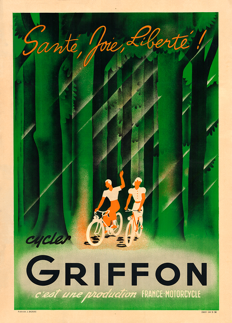 Griffon Bicycles Vintage Bicycle Poster Print