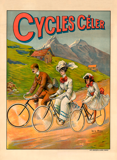 Cycles Celer Vintage Bicycle Poster Prints by Louis Brau