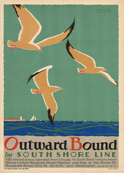Outward Bound - South Shore RR Vintage Poster Print