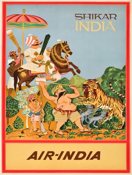 Air India Shikar Vintage Poster Prints