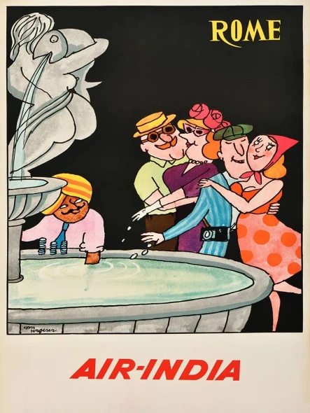 Air India Rome Vintage Poster Prints