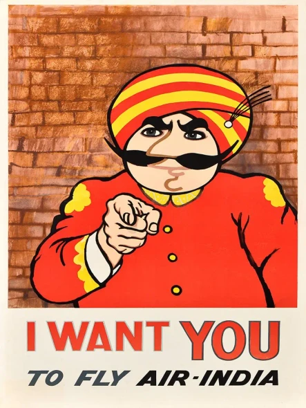 Air India I Want You Vintage Poster Prints