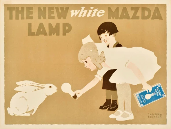 New Mazda White Lamp Vintage Poster Prints