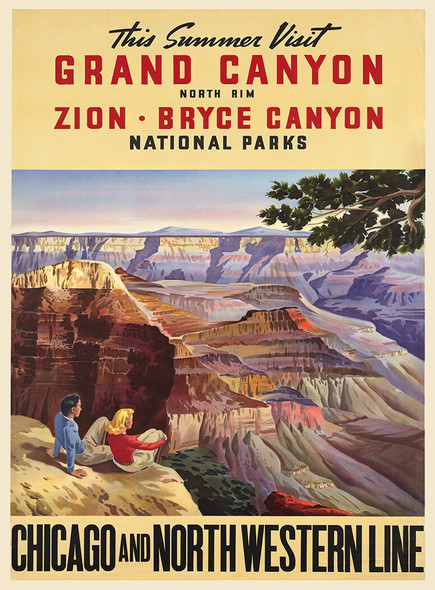 Grand, Zion & Bryce Canyon Vintage Travel Poster