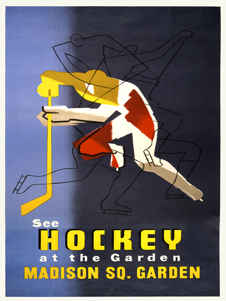 Hockey Madison Sq Garden - Vintage Poster Prints