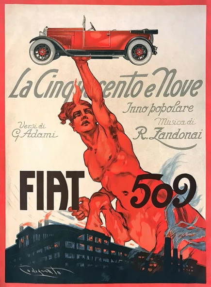 Fiat 509 Vintage Poster Prints