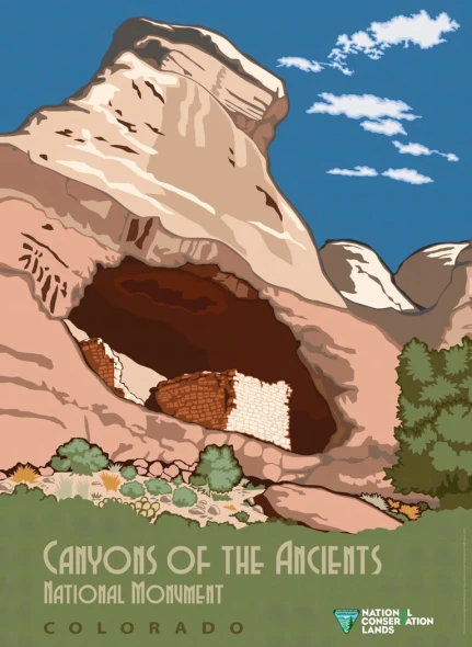 Canyon of the Ancients Retro Travel Poster Prints