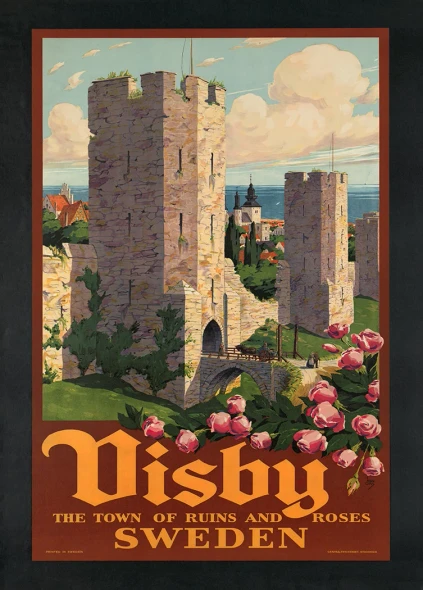 Visby Sweden - Vintage Travel Poster Prints