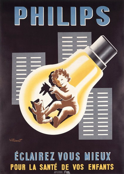 Philips Light Bulbs - Vintage Poster Prints