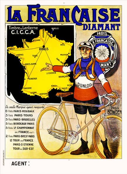 La Francaise Diamant TDF Bicycle Poster