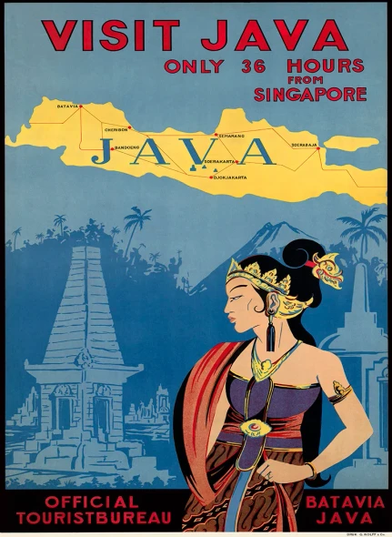 Visit Java - Vintage Travel Poster Prints