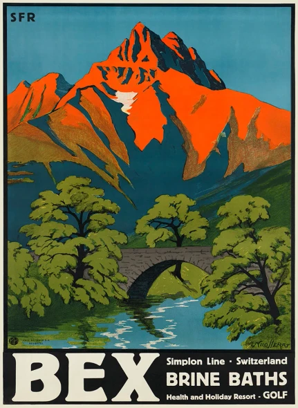 Bex Brine Baths - Vintage Travel Poster Prints