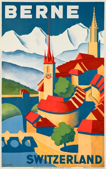 Berne Switzerland - Vintage Travel Poster Prints