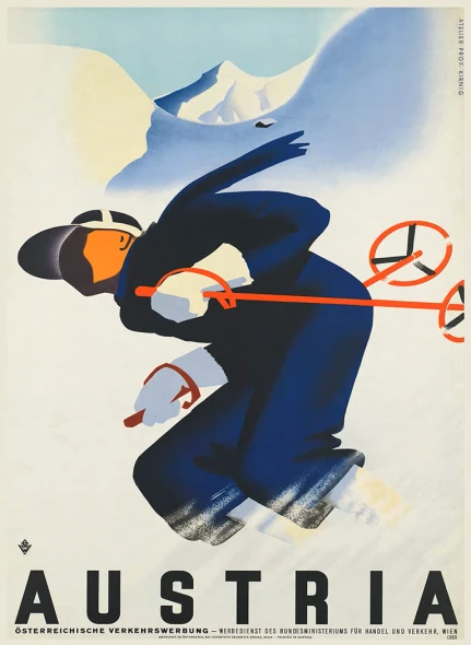 Austria Skiing - Vintage Travel Poster Prints