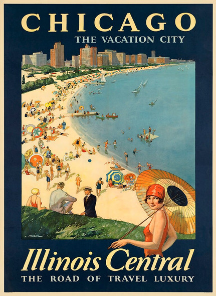 Chicago the Vacation City - Vintage Travel Poster Prints