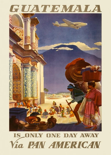 Guatemala - Pan Am Airlines - Vintage Travel Poster Prints