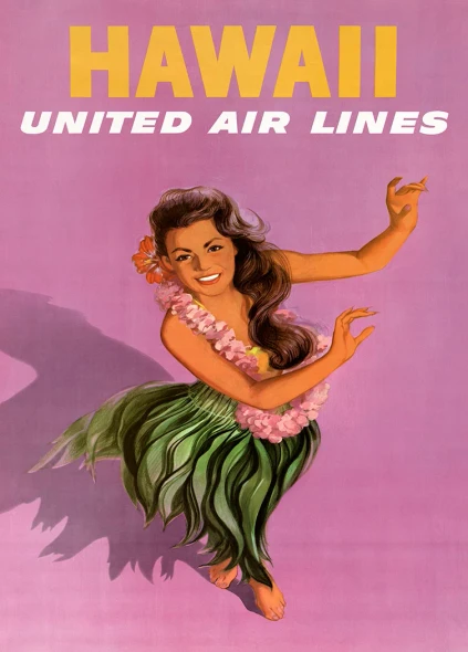Hawaii - United Air Lines - Vintage Travel Poster Prints