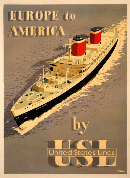 Europe to America - Vintage Travel Poster Prints