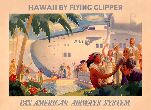 Hawaii - Pan Am - Vintage Travel Poster Prints