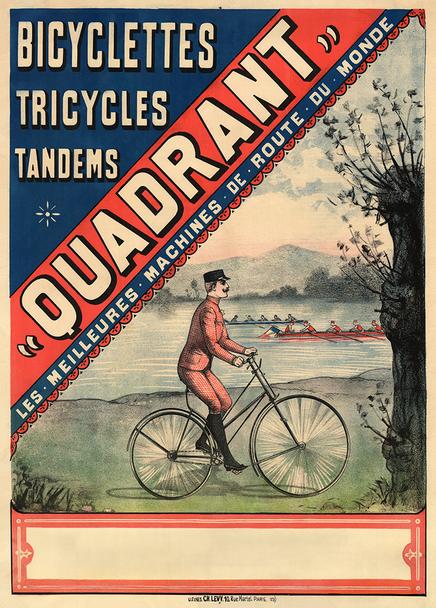 Bicyclettes Quadrant Vintage Bicycle Poster Prints