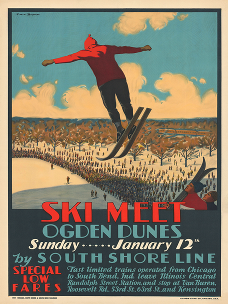Ogden Dunes Ski Meet Vintage Poster Prints