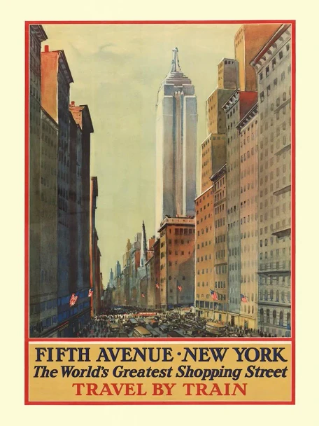 Fifth Avenue New York Vintage Poster Prints