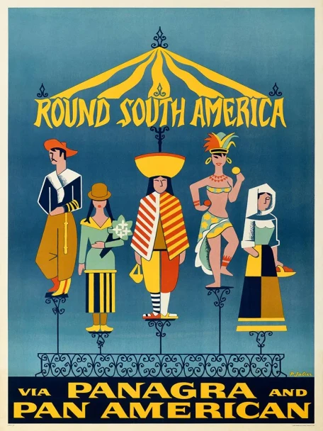 Around South America Pan Am Vintage Poster Prints