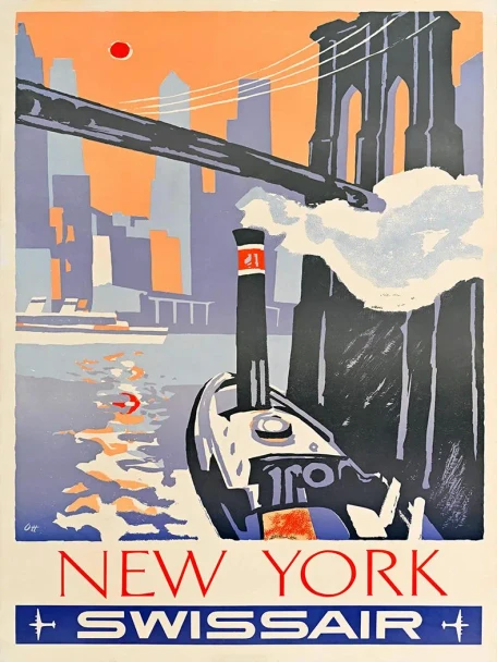 Swissair New York Vintage Poster Prints