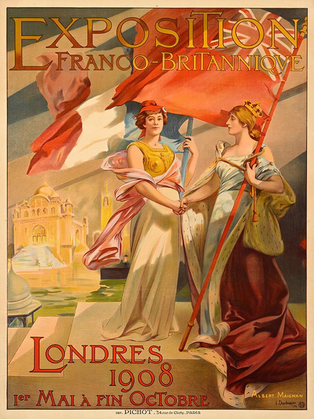 Franco-Britannique Exposition Vintage Poster Prints