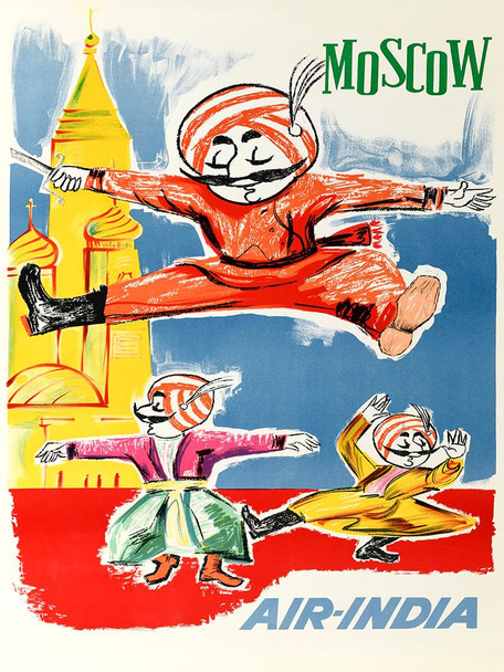 Air India Moscow Vintage Poster Prints