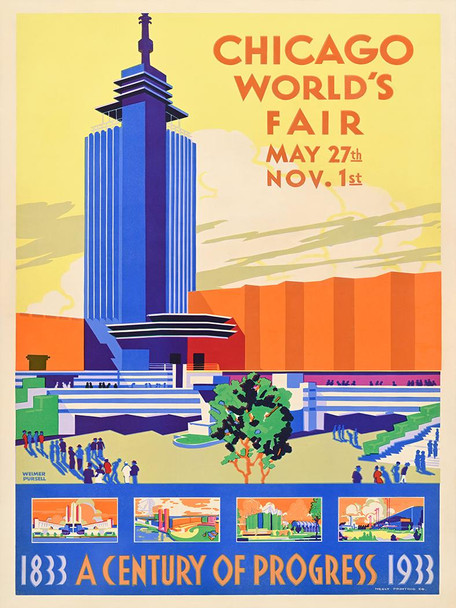 1933 Chicago World's Fair Vintage Poster Prints