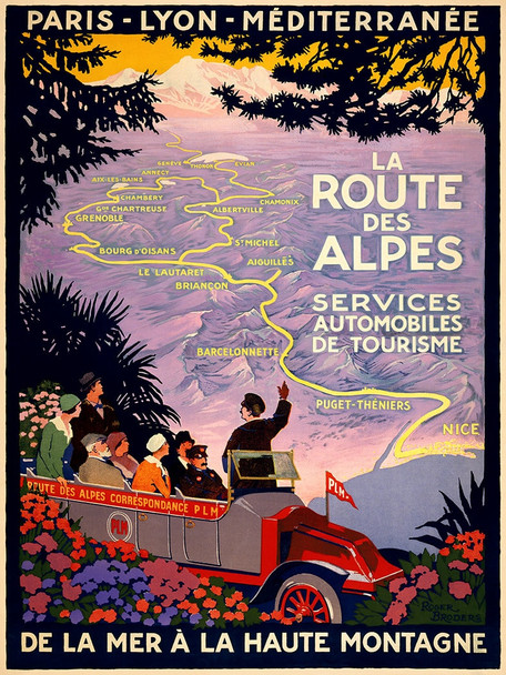 La Route des Alps Vintage Travel Posters
