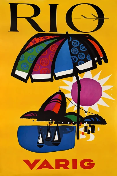 Rio Varig Vintage Travel Poster Prints