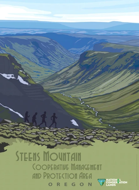 Steens Mountain Retro Travel Poster Prints