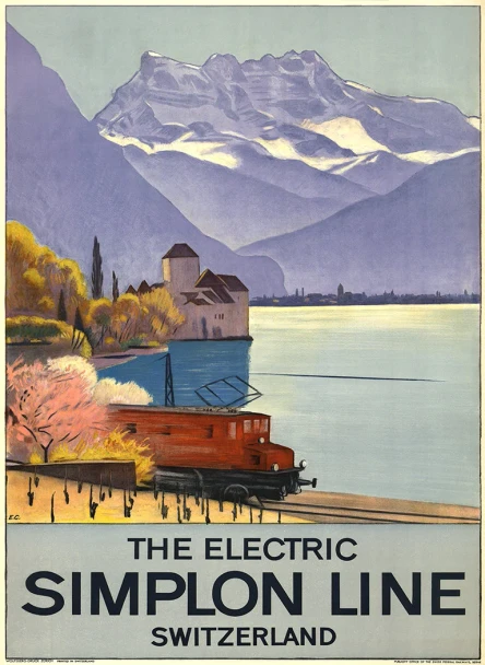 Electric Simplon Train Line - Vintage Poster Prints
